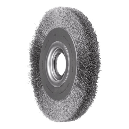 PFERD TOOLS Rundbürste breit ungezopft RBU Ø250x30xvariable Bohrung Stahl-Draht-Ø0,20 Schleifbock