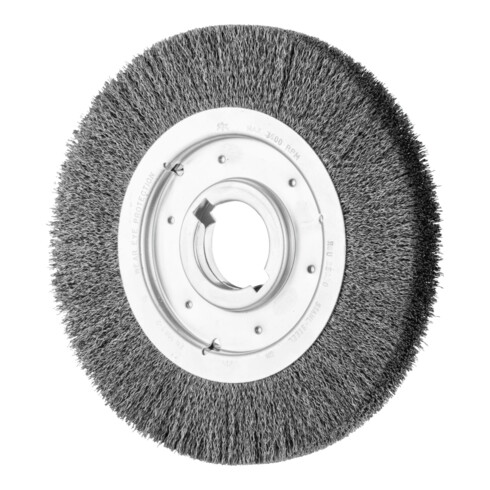 PFERD TOOLS Rundbürste breit ungezopft RBU Ø250x30xvariable Bohrung Stahl-Draht-Ø0,30 Schleifbock