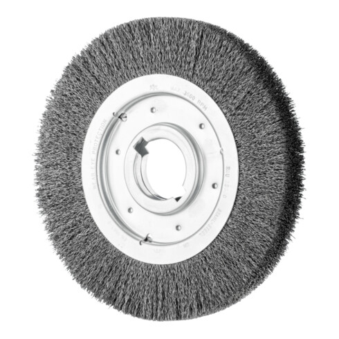 PFERD TOOLS Rundbürste breit ungezopft RBU Ø250x30xvariable Bohrung Stahl-Draht-Ø0,30 Schleifbock