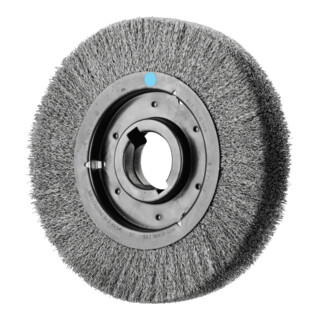 PFERD TOOLS Rundbürste breit ungezopft RBU Ø250x48xvariable Bohrung Edelstahl-Draht-Ø0,30 Schleifbock