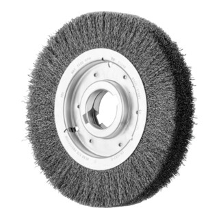 PFERD TOOLS Rundbürste breit ungezopft RBU Ø250x48xvariable Bohrung Stahl-Draht-Ø0,30 Schleifbock