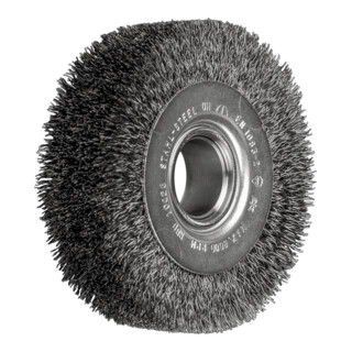 PFERD TOOLS Rundbürste breit ungezopft RBU Ø100x28xvariable Bohrung Stahl-Draht-Ø0,30 Schleifbock