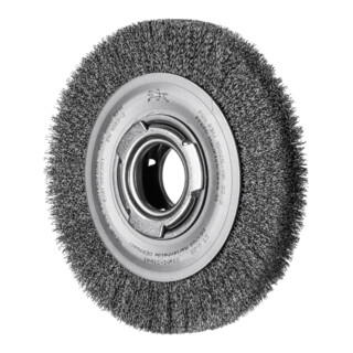 PFERD TOOLS Rundbürste breit ungezopft RBU Ø150x25xvariable Bohrung Stahl-Draht-Ø0,20 Schleifbock