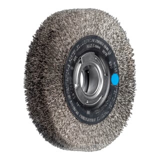 PFERD TOOLS Rundbürste breit ungezopft RBU Ø150x38xvariable Bohrung Edelstahl-Draht-Ø0,30 Schleifbock