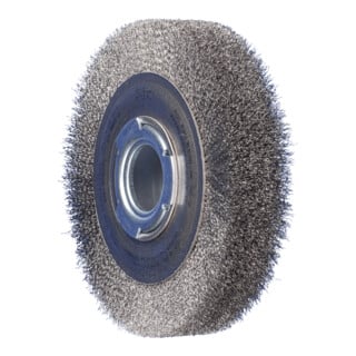 PFERD TOOLS Rundbürste breit ungezopft RBU Ø150x38xvariable Bohrung Stahl-Draht-Ø0,20 Schleifbock