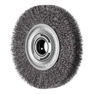 PFERD TOOLS Rundbürste breit ungezopft RBU Ø180x38xvariable Bohrung Edelstahl-Draht-Ø0,30 Schleifbock