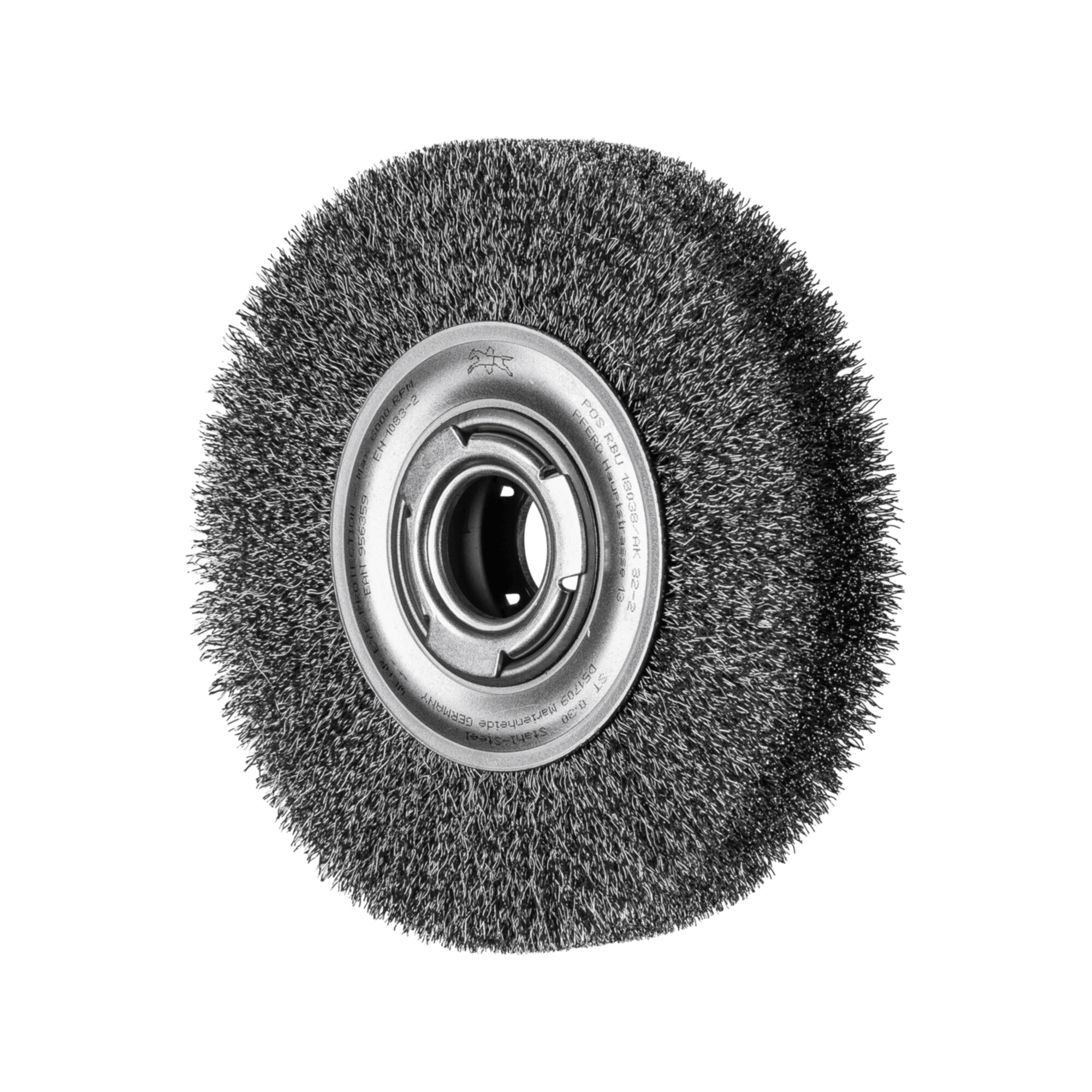 PFERD TOOLS Rundbürste breit ungezopft RBU Ø180x38xvariable Bohrung Stahl-Draht-Ø0,30 Schleifbock