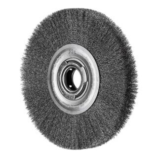 PFERD TOOLS Rundbürste breit ungezopft RBU Ø200x25xvariable Bohrung Edelstahl-Draht-Ø0,20 Schleifbock