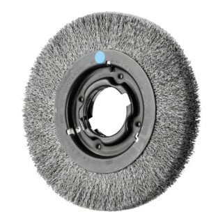 PFERD TOOLS Rundbürste breit ungezopft RBU Ø200x25xvariable Bohrung Edelstahl-Draht-Ø0,30 Schleifbock