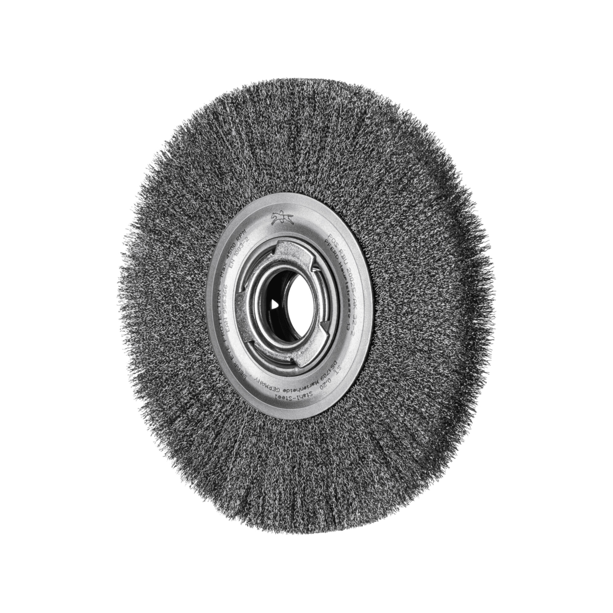 PFERD TOOLS Rundbürste breit ungezopft RBU Ø200x25xvariable Bohrung Stahl-Draht-Ø0,20 Schleifbock