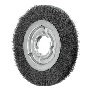 PFERD TOOLS Rundbürste breit ungezopft RBU Ø200x25xvariable Bohrung Stahl-Draht-Ø0,30 Schleifbock
