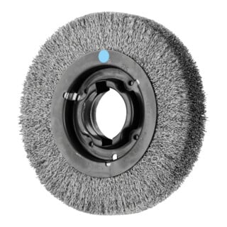 PFERD TOOLS Rundbürste breit ungezopft RBU Ø200x38xvariable Bohrung Edelstahl-Draht-Ø0,30 Schleifbock