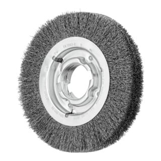 PFERD TOOLS Rundbürste breit ungezopft RBU Ø200x38xvariable Bohrung Stahl-Draht-Ø0,30 Schleifbock