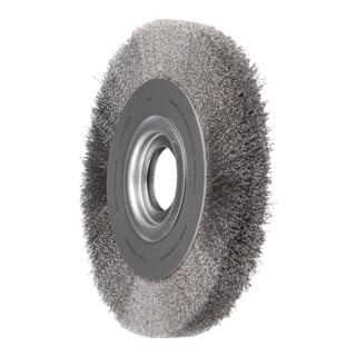 PFERD TOOLS Rundbürste breit ungezopft RBU Ø250x30xvariable Bohrung Edelstahl-Draht-Ø0,20 Schleifbock