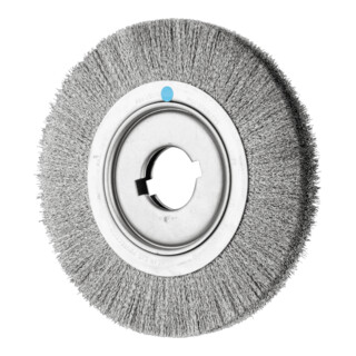PFERD TOOLS Rundbürste breit ungezopft RBU Ø250x30xvariable Bohrung Edelstahl-Draht-Ø0,30 Schleifbock