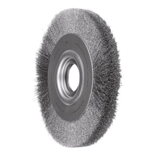 PFERD TOOLS Rundbürste breit ungezopft RBU Ø250x30xvariable Bohrung Stahl-Draht-Ø0,20 Schleifbock