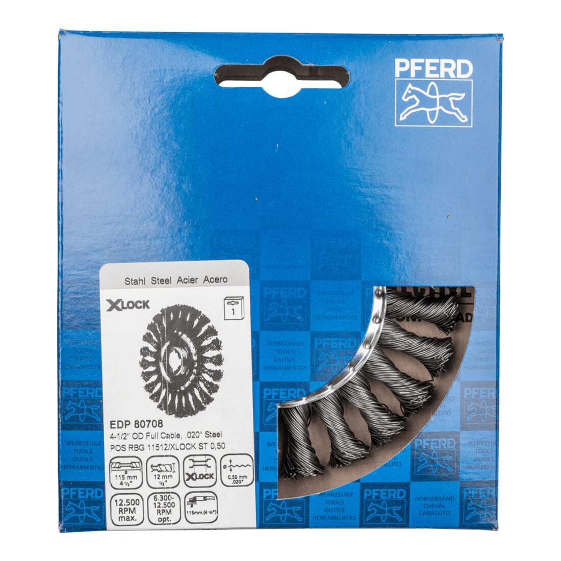 PFERD TOOLS Rundbürste, gezopft POS RBG X-LOCK ST 0,50