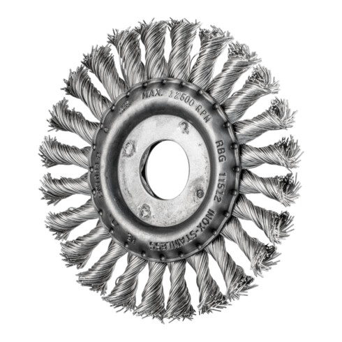 PFERD TOOLS Rundbürste gezopft RBG Ø 115x12x22,2 mm Edelstahl-Draht-Ø 0,50mm Winkelschleifer (10)