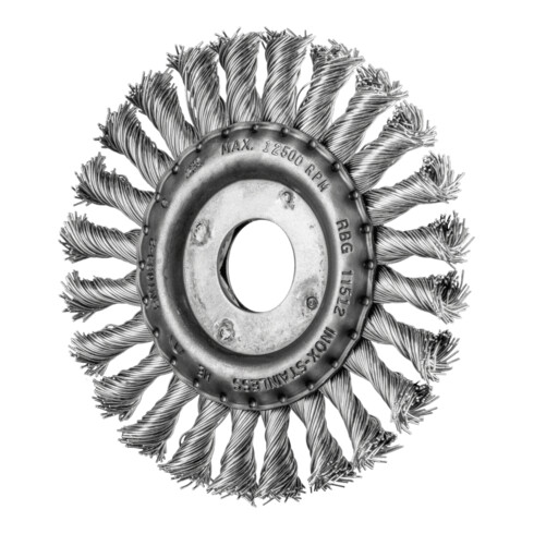 PFERD TOOLS Rundbürste gezopft RBG Ø 115x12x22,2 mm Edelstahl-Draht-Ø 0,50mm Winkelschleifer