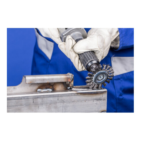 PFERD TOOLS Rundbürste gezopft RBG Ø100x12 mm Schaft-Ø6 mm Edelstahl-Draht-Ø0,35