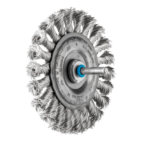 PFERD TOOLS Rundbürste gezopft RBG Ø100x12 mm Schaft-Ø6 mm Edelstahl-Draht-Ø0,50