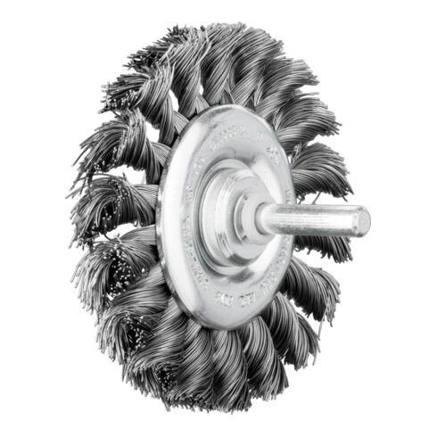 PFERD TOOLS Rundbürste gezopft RBG Ø76x12 mm Schaft-Ø6 mm Stahl-Draht-Ø0,35