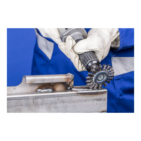 PFERD TOOLS Rundbürste gezopft RBG Ø76x12 mm Schaft-Ø6 mm Stahl-Draht-Ø0,35