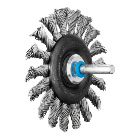 PFERD TOOLS Rundbürste gezopft RBG Ø76x6 mm Schaft-Ø6 mm Edelstahl-Draht-Ø0,50