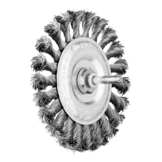 PFERD TOOLS Rundbürste gezopft RBG Ø100x12 mm Schaft-Ø6 mm Stahl-Draht-Ø0,35