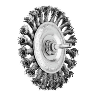 PFERD TOOLS Rundbürste gezopft RBG Ø100x12 mm Schaft-Ø6 mm Stahl-Draht-Ø0,50