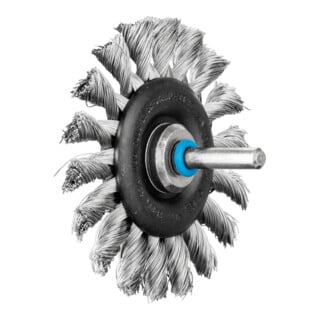 PFERD TOOLS Rundbürste gezopft RBG Ø76x6 mm Schaft-Ø6 mm Edelstahl-Draht-Ø0,35