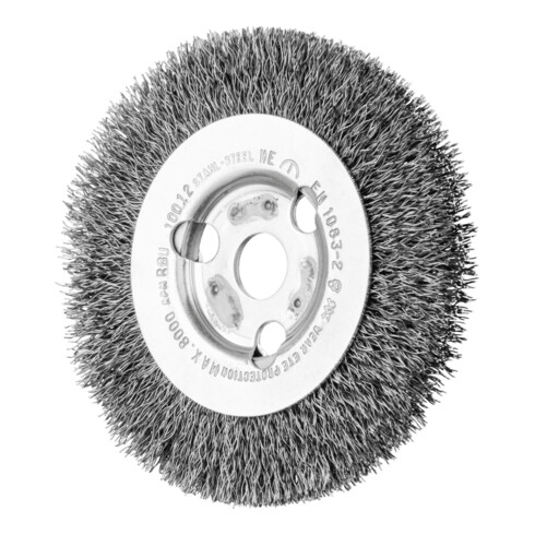 PFERD TOOLS Rundbürste schmal ungezopft RBU Ø100x12x14 mm Bohrung Stahl-Draht-Ø0,30