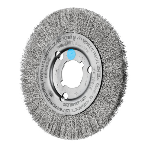 PFERD TOOLS Rundbürste schmal ungezopft RBU Ø150x12xvariable Bohrung Edelstahl-Draht-Ø0,30