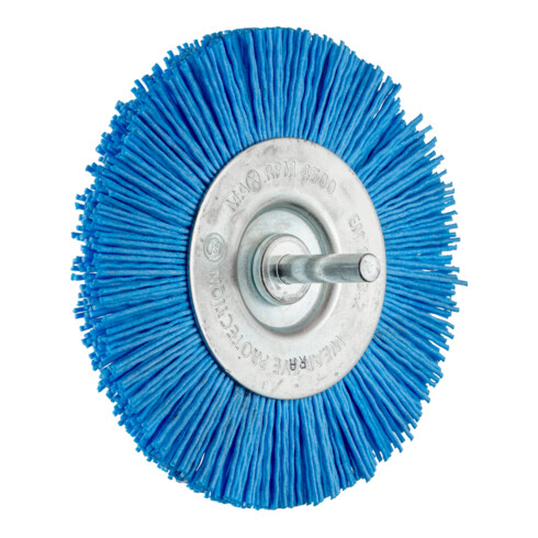 PFERD TOOLS Rundbürste ungezopft RBU Ø 100mm Schaft-Ø 6 mm BLUE-Filament-Ø 1,10mm Korn 180 Bohrmaschinen