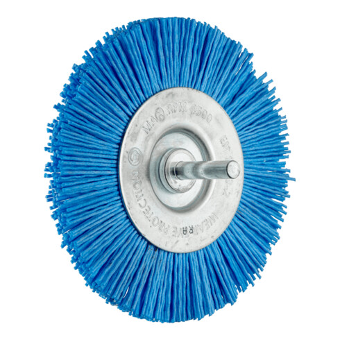 PFERD TOOLS Rundbürste ungezopft RBU Ø 100mm Schaft-Ø 6 mm BLUE-Filament-Ø 1,10mm Korn 180 Bohrmaschinen