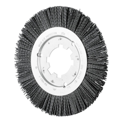 PFERD TOOLS Rundbürste ungezopft RBU Ø 200x13x50,8 mm Bohrung Keramik-Filament-Ø 1,10mm Korn 120 stationär