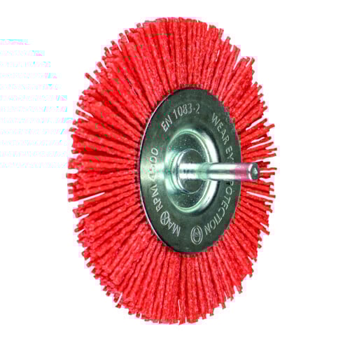 PFERD TOOLS Rundbürste ungezopft RBU Ø100mm Schaft-Ø 6 mm RED-Filament-Ø 1,27 Korn 80 Bohrmaschinen