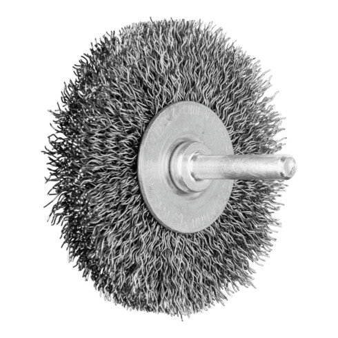PFERD TOOLS Rundbürste ungezopft RBU Ø70x10mm Schaft-Ø6 mm Stahl-Draht-Ø0,30
