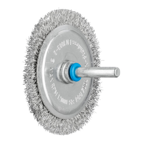 PFERD TOOLS Rundbürste ungezopft RBU Ø70x4 mm Schaft-Ø6 mm Edelstahl-Draht-Ø0,20