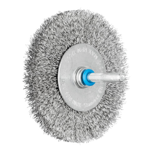 PFERD TOOLS Rundbürste ungezopft RBU Ø80x10mm Schaft-Ø6 mm Edelstahl-Draht-Ø0,20