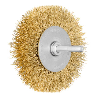 PFERD TOOLS Rundbürste ungezopft RBU Ø80x15 mm Schaft-Ø6 mm Messing-Draht-Ø0,30
