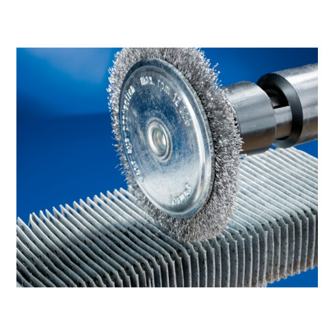 PFERD TOOLS Rundbürste ungezopft RBU Ø80x4 mm Schaft-Ø6 mm Stahl-Draht-Ø0,20