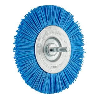 PFERD TOOLS Rundbürste ungezopft RBU Ø 100mm Schaft-Ø 6 mm BLUE-Filament-Ø 1,10mm Korn 180 Bohrmaschinen