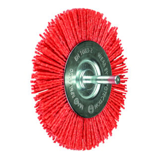 PFERD TOOLS Rundbürste ungezopft RBU Ø100mm Schaft-Ø 6 mm RED-Filament-Ø 1,27 Korn 80 Bohrmaschinen