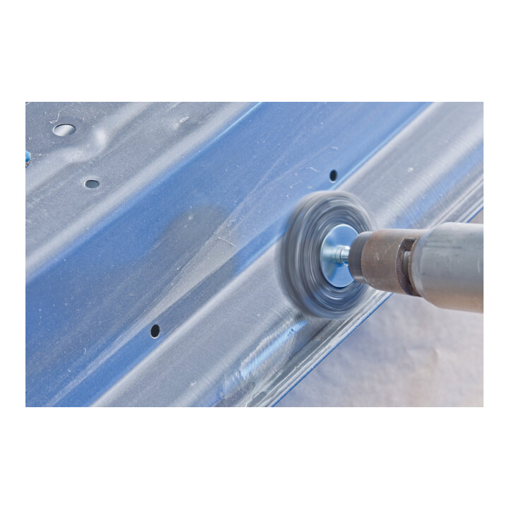 PFERD TOOLS Rundbürste ungezopft RBU Ø60x10mm Schaft-Ø6 mm Stahl-Draht-Ø0,20