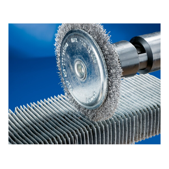 PFERD TOOLS Rundbürste ungezopft RBU Ø70x4 mm Schaft-Ø6 mm Stahl-Draht-Ø0,20