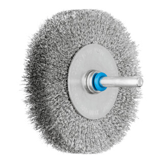 PFERD TOOLS Rundbürste ungezopft RBU Ø80x15 mm Schaft-Ø6 mm Edelstahl-Draht-Ø0,15