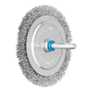 PFERD TOOLS Rundbürste ungezopft RBU Ø80x4 mm Schaft-Ø6 mm Edelstahl-Draht-Ø0,20