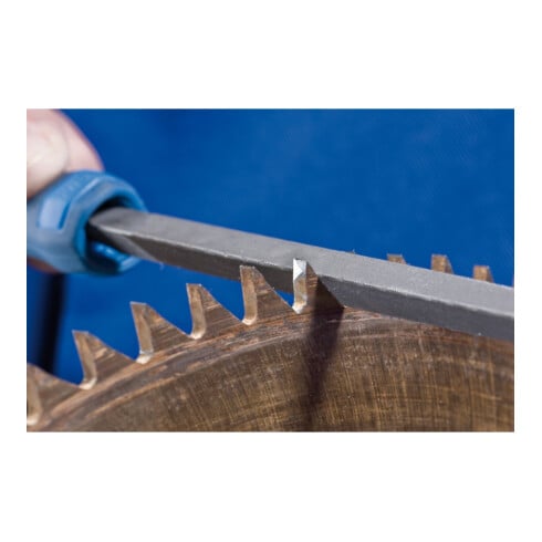 PFERD TOOLS Sägefeile mit Heft Dreikant schmal 150mm Hieb 2 universell zum Schärfen