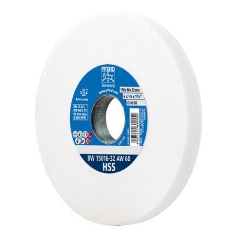 PFERD TOOLS Schleifbockscheibe Ø 150x16 mm Bohrung-Ø 32 mm A60 zum Schärfen von HSS-Bohrern
